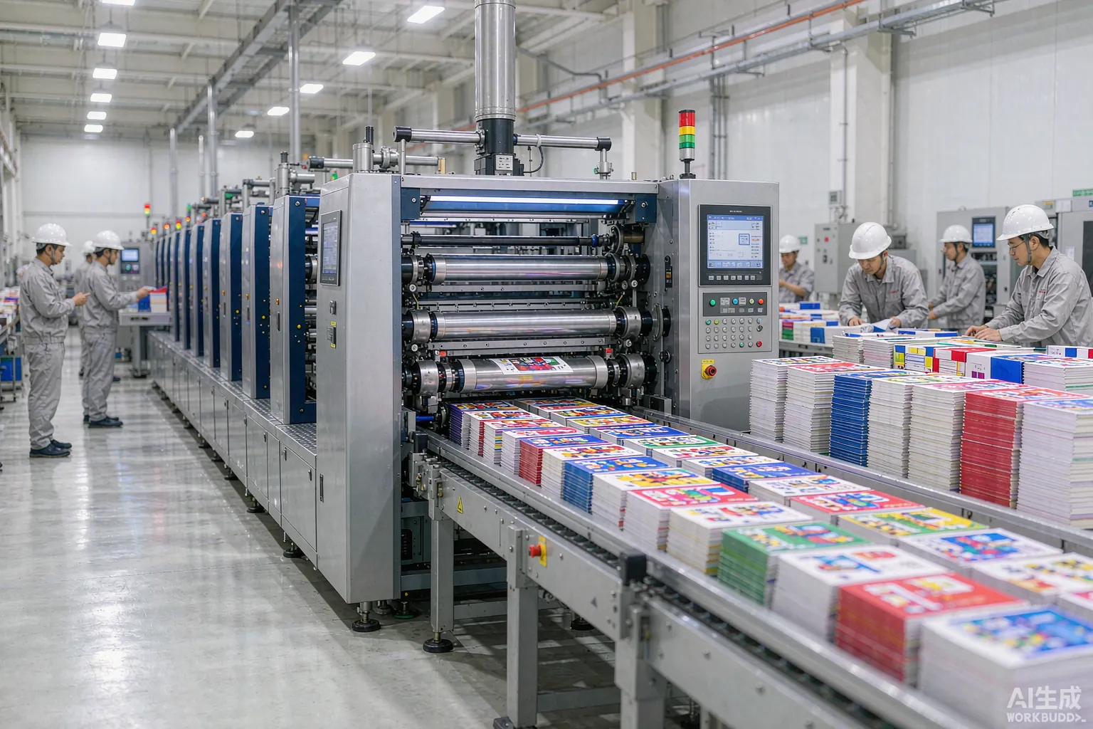 Modern automated packaging production line, bright and clean
